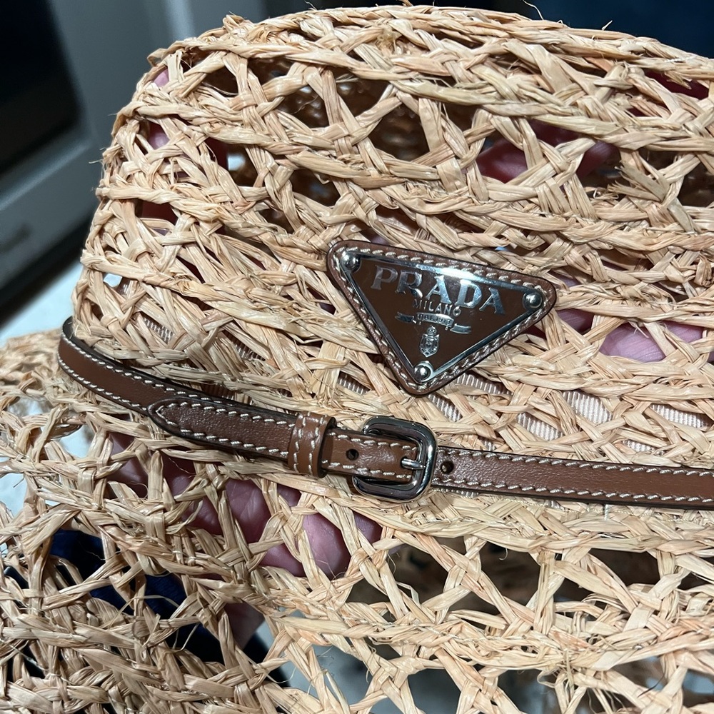 SOLD OUT Prada Raffia Hat in Beige/Cognac